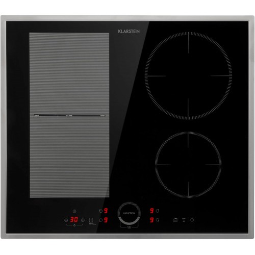 Klarstein Delicatessa Prime indukcijas plīts virsma 60 cm, 4 degļi, melna.