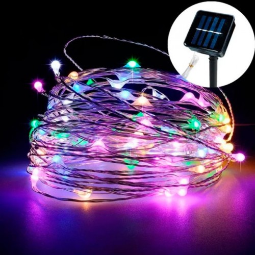 Āra saules enerģijas virtene, 10 m, 100 LED